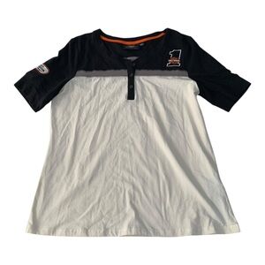 Harley-Davidson Women's large Black white short sleeve shirt